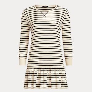 Polo Ralph Lauren Striped Waffle-Knit Drop-Waist Dress medium